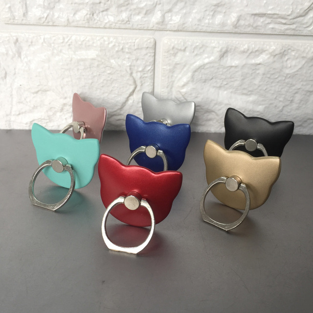 Factory Price Finger Ring Phone Holder Cat Shape Mobile Phone Socket Smartphone Kickstand Cell Phone Ring Cute Cat Holder