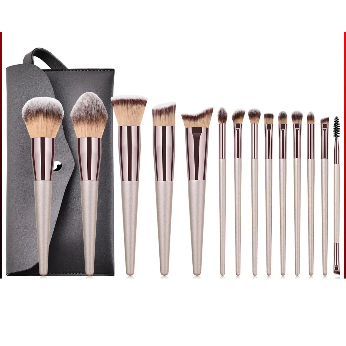 Best Seller Makeup Brushes Custom Private Label High Quality Champagne Gold 18PCS Face Makeup Brushes Kits