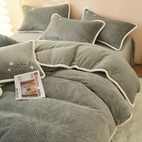 Ensemble de literie en velours, Textile super doux, couvre-lit croisé pour hiver, lait épais, 4 pièces