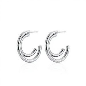 Amy Amy <b>Cuff</b> <b>Earrings</b> Silver Plated Geometric Trendy Women's Fashion Jewelry PE2669 - Product Image 3