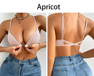 여성용 하이 서포트 푸쉬업 브라, 앞후크, 언더와이어 서포트, 통기성 혼합 소재, 탈부착 불가 패드, 두꺼운 골지 - Product Image 6