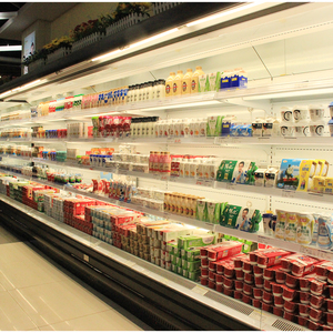 Congélateur vertical de supermarché à refroidissement par air pour fruits et légumes, vitrine ouverte, contrôle numérique, portes à rideau nocturne - Product Image 3