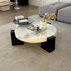 Tavolino da Caffè Moderno in Marmo Italiano con Struttura in Acciaio per <span class=keywords><strong>Soggiorno</strong></span>, Appartamento Piccolo, Arredamento di Lusso Leggero - Product Image 3