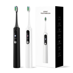 Cepillo de Dientes Sónico Eléctrico Recargable, Resistente al Agua IPX7, Cerdas Suaves, Carga USB, Cuerpo de Plástico, Blanco y Negro, para Adultos - Product Image 1