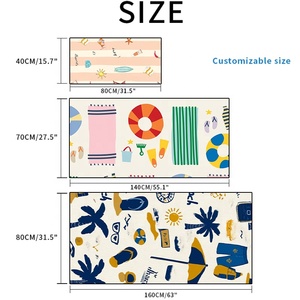 Serviette <span class=keywords><strong>de</strong></span> plage en microfibre imprimée, <span class=keywords><strong>double</strong></span> face, respirante, séchage rapide, sans sable, pour l'été, la piscine et le <span class=keywords><strong>soleil</strong></span>. - Product Image 4