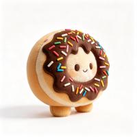 Peluche Donut Rembourrée Faite à la Main 10cm 15cm 20cm, Poupée en Peluche Donut Personnalisée, Porte-clés en Peluche