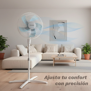 Ventilatore a piedistallo Grunkel 50W 3 velocità Base a forma di X bianca - Product Image 5