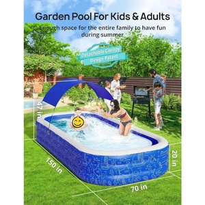Grande piscine gonflable pour enfants - Matériel PVC écologique et sûr pour la peau, design pliable durable pour les jeux aquatiques en plein air - Product Image 6