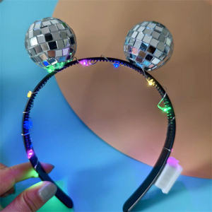 New Arrive Light up <strong>Headband</strong> LED <strong>Disco</strong> <strong>Ball</strong> <strong>Headband</strong> <strong>Disco</strong> <strong>Headband</strong> Rave Party Festival Carnival Hair Accessories for Women Girl - Product Image 4
