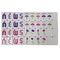 Mahjong floral pastel populaire sur le marché américain, 160 pièces, triple couche, en acrylique, tuiles imprimées colorées pour les fêtes et les loisirs