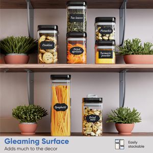 Meilleures ventes Contenant de stockage de nourriture sèche transparent hermétique de haute qualité Nouveau design 7 pièces avec couvercle - Product Image 4
