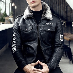 Giacca Invernale da Moto in Pelle Classica Antivento con Fodera in Pelliccia per Uomo Stile Punk - Product Image 6