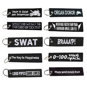 Porte-clés personnalisé tissé avec sangle, broderie de texte, <span class=keywords><strong>patch</strong></span> avion, logo brodé, étiquette de clé avion, porte-clés de vol - Product Image 1