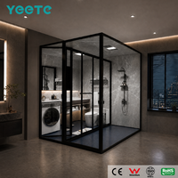 Module de salle de bain préfabriqué moderne YEETE, douche intégrée, toilettes, lavabo, certifié CE, verre 8 mm, étanche, hôtel, appartement