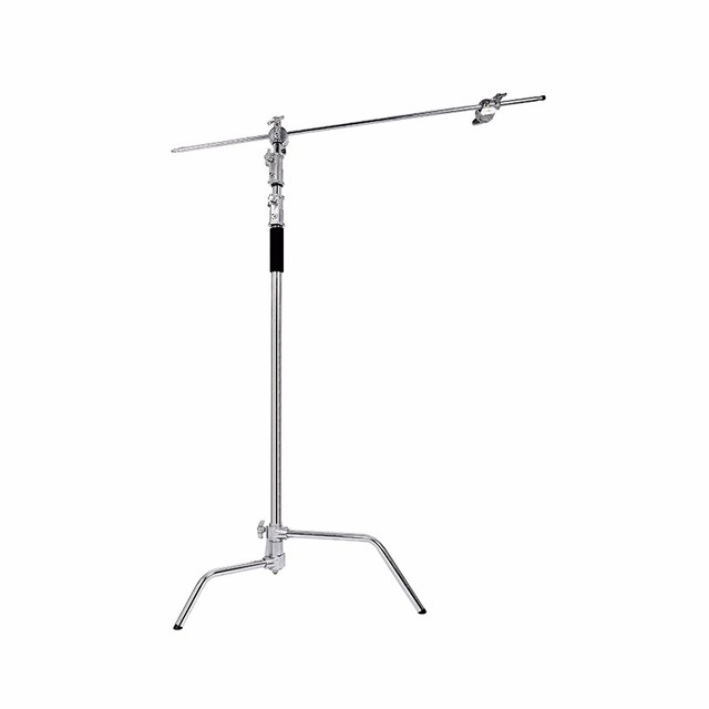 Heavy Duty Light Stand C-Stand - Max. 10 Feet/3 Meters Adjustable with 3.5 Feet Holding Arm+Grip Head for Studio