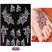 Autocollants de tatouage au henné pour mains et bras, modèle ajouré en maille pour peinture corporelle, autocollant de tatouage à la pâte de henné