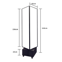 Boîte à lumière LED rotative en aluminium personnalisée, support de sol vertical, affichage publicitaire extérieur, panneau autoportant résistant aux intempéries