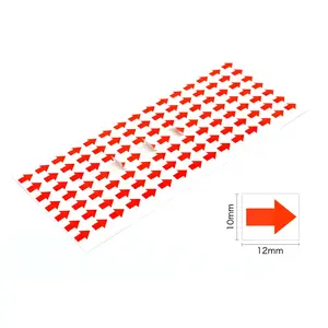 고접착 방수 자체 접착 화살표 라벨 다양한 크기의 종이 방향 지침 색상 RTS 포장 라벨