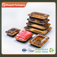 Boîte Bento jetable en PP haute résistance, style américain, à parois épaisses, anti-poussière, sans goût, écologique et recyclable, pour sushis, salades et restaurants