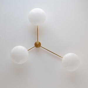 Lampu Langit-langit Tembaga Alami 3-Lampu - Suhu Warna Tiga Tingkat, Bohlam G9, Tembaga & Kaca Solid H65, Gaya Nordik Modern untuk Ruang Tamu - Product Image 3