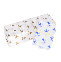 Papier personnalisé en soie et coton, emballage cadeau avec logo blanc, emballage noir, 5 pièces