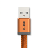 Câble de charge USB-A vers Type-C tressé orange 88W pour smartphone, tablette, ordinateur portable, batterie externe, voiture, maison, voyage
