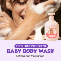 El Mejor Set de 4 Productos Naturales para el Cuidado del Cabello de Bebés y Niños: Champú Hidratante, Acondicionador, Gel de Baño y Limpiador Facial Premium para Todo Tipo de Cabello, Marca Blanca