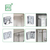 Doorplus Charnière de douche à 180 degrés Charnières de verre à verre à fermeture douce pour salle de bain Double cloison de porte Charnière de douche180