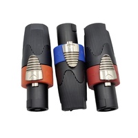 Connecteur Speakon NL4FX Bleu Orange Rouge pour Amplificateur Audio et Haut-parleur, Connecteur Mâle 4 Broches pour Prise Speakon 4 Pôles NL4