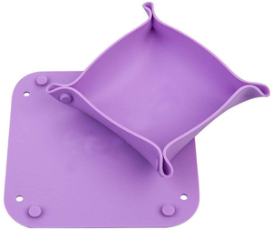 Collapsible Board Game <b>Storage</b> Bowls, Portable <b>Folding</b> Tray Accessory Holds, Dices for Classic & Modern Gaming, RPG Roleplaying - Product Image 2