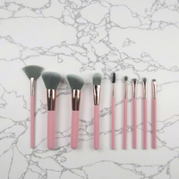 Ensemble de pinceaux de maquillage professionnels de luxe de haute qualité, 9 pièces, poils synthétiques vegan, tube en aluminium, logo personnalisé Vliya, marque privée