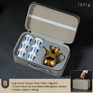 Tasse à café arabe du Moyen-Orient avec logo personnalisé, tasse à café et à eau en céramique <span class=keywords><strong>Kawa</strong></span>, ensemble de pot Dora avec poignée 500 ml/70 ml - Product Image 6