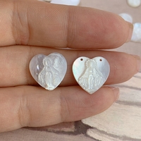 Vintage DIY Bijoux Gravé Blanc Nacre Coquillage Religieux Jésus Vierge Marie Charme Pendentif