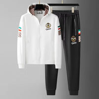 Ensemble deux pièces thermique en velours côtelé pour homme, style décontracté et sportif, à manches longues, en tissu tissé Spandex/coton, imprimé, pour le printemps et l'hiver, style urbain