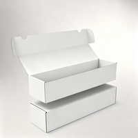 Boîte de rangement rectangulaire longue à couvercle rabattable en carton rigide blanc vierge pour cartes à collectionner TCG – Vente en gros