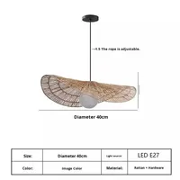 Lampe suspendue en rotin beige, tissage de rotin chinois, style zen, restaurant, salle d'étude, salon de thé, maison d'hôtes, hôtel, style japonais Wabi-Sabi