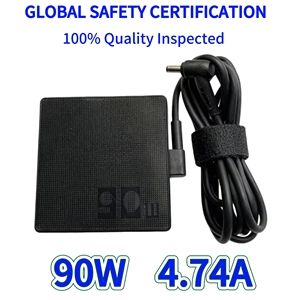 อะแดปเตอร์แล็ปท็อป 90W สำหรับโน้ตบุ๊ก <span class=keywords><strong>ASUS</strong></span> ป้องกันไฟไหม้ด้วยวัสดุ TPE พร้อมระบบป้องกัน OTP ช่องเสียบ Type-C และ DC รองรับแรงดันไฟฟ้า 19V/4.74A และ 20V/4.5A ทุกประเภท - Product Image 1