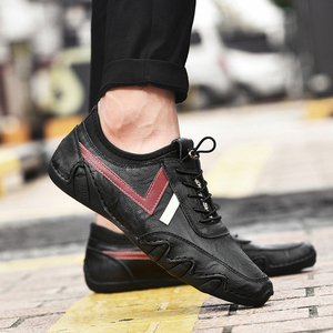 Chaussures de course décontractées tendance en cuir pour hommes, respirantes, en maille douce, grandes tailles, à enfiler, toutes saisons, printemps, été, automne - Product Image 6