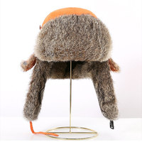 Sombrero de Aviador de estilo ruso de invierno para hombres y mujeres engrosado y cálido con auténtico sombrero de piloto de piel de conejo