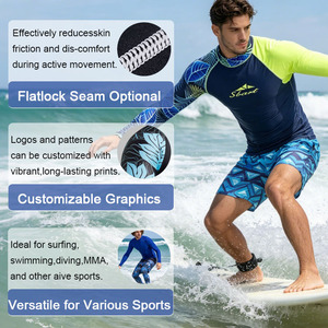 Sbart Rash Vest <b>Surf</b> Shirt Rush Guard Sun Protection Clothing Men's Compression Shirts UPF 50 Rashguard Men Rash Guards - Product Image 2