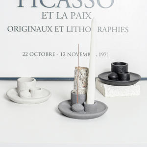 Porte-bougie artisanal en cire de coco de style nordique pour Noël et le Nouvel An, avec pot en porcelaine et plateau à encens en sauge, ornement - Product Image 4