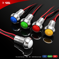 Interrupteur à bouton-poussoir électronique IP67 1NO 4 couleurs 12mm 19mm 22mm Acier inoxydable 304 Momentané ou à enclenchement 12V 220V CE LED 2A
