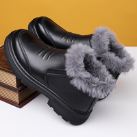 Bottes Oxford pour hommes, respirantes, antidérapantes, à lacets, en cuir véritable, en cuir de vache, bottes d'hiver pour la neige