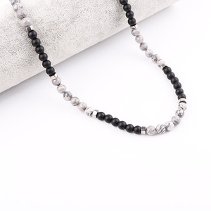 Fecho de pedra natural, fabricação direta de fábrica, pedra de olho de tigre, fosca, oníx, hematita, fecho de aço inoxidável personalizado, colar de homens - Product Image 6