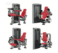 Machine professionnelle de curl et d'extension des jambes assis, charge par disques 80 kg, isolant les ischio-jambiers et les quadriceps, avec rouleaux réglables