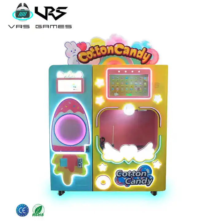 VRS Marshmallow Fully Automatic Candy Floss Cotton Machine Vending Machines Provided Remote Control