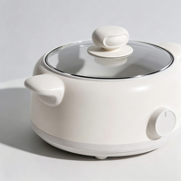 Casserole électrique à haute puissance, chauffe rapide, cuisson en une seule étape, commande par bouton, revêtement antiadhésif, 3L, avec 3 réglages de chaleur