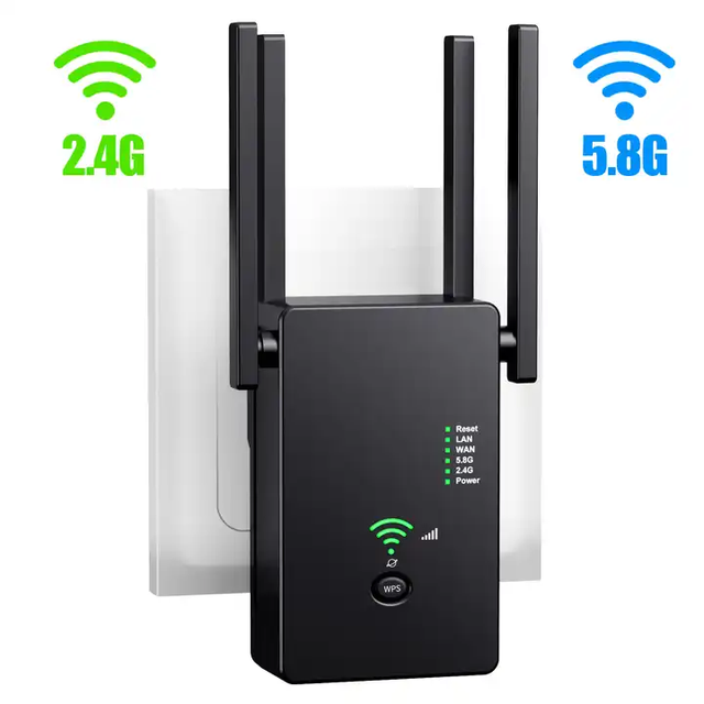 HG Hot Sale AC1200 Wi-Fi Range Extender (up to 1200 Mbps, Dual Band External Antennas