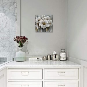 Bán Buôn Vàng Và Trắng Hoa Hình Ảnh Vải Tường Nghệ Thuật In Kỹ Thuật Số Phong Cảnh Cho Phòng Ngủ Tường Trang Trí Nội Thất Sơn - Product Image 2