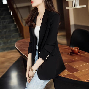 Women's Padded Blazer Thickened Solid Color Brown Suit Loose Fit Casual Korean Style 2025 Spring Autumn Wear - Product Image 2
